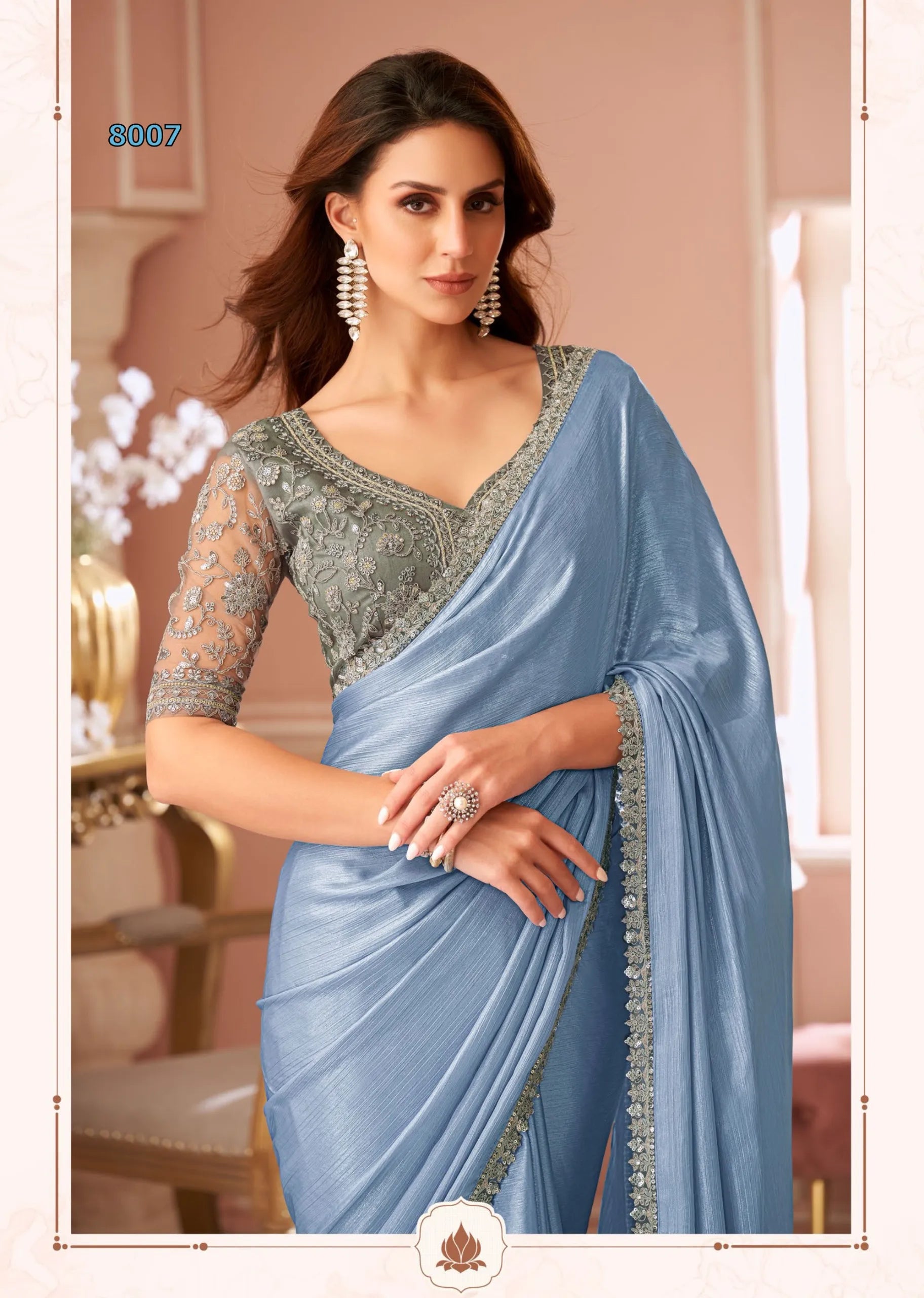 Shimmer Salsa Style Georgette Saree