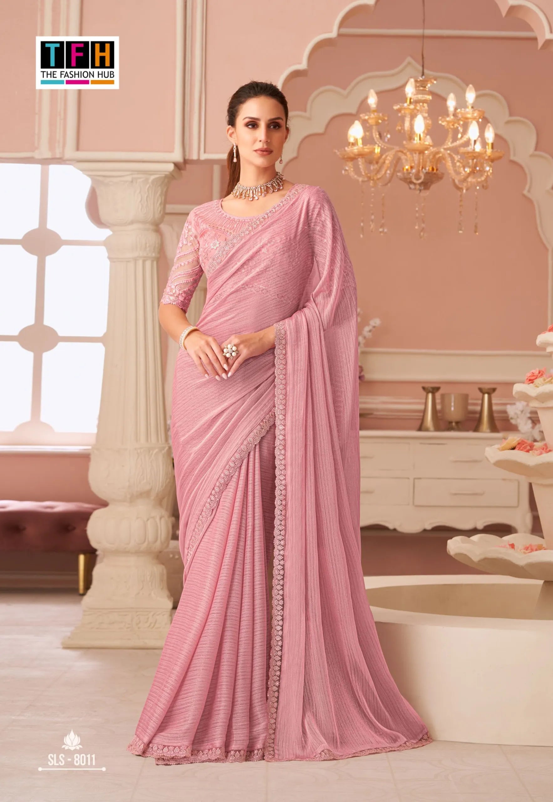 Shimmer Salsa Style Georgette Saree