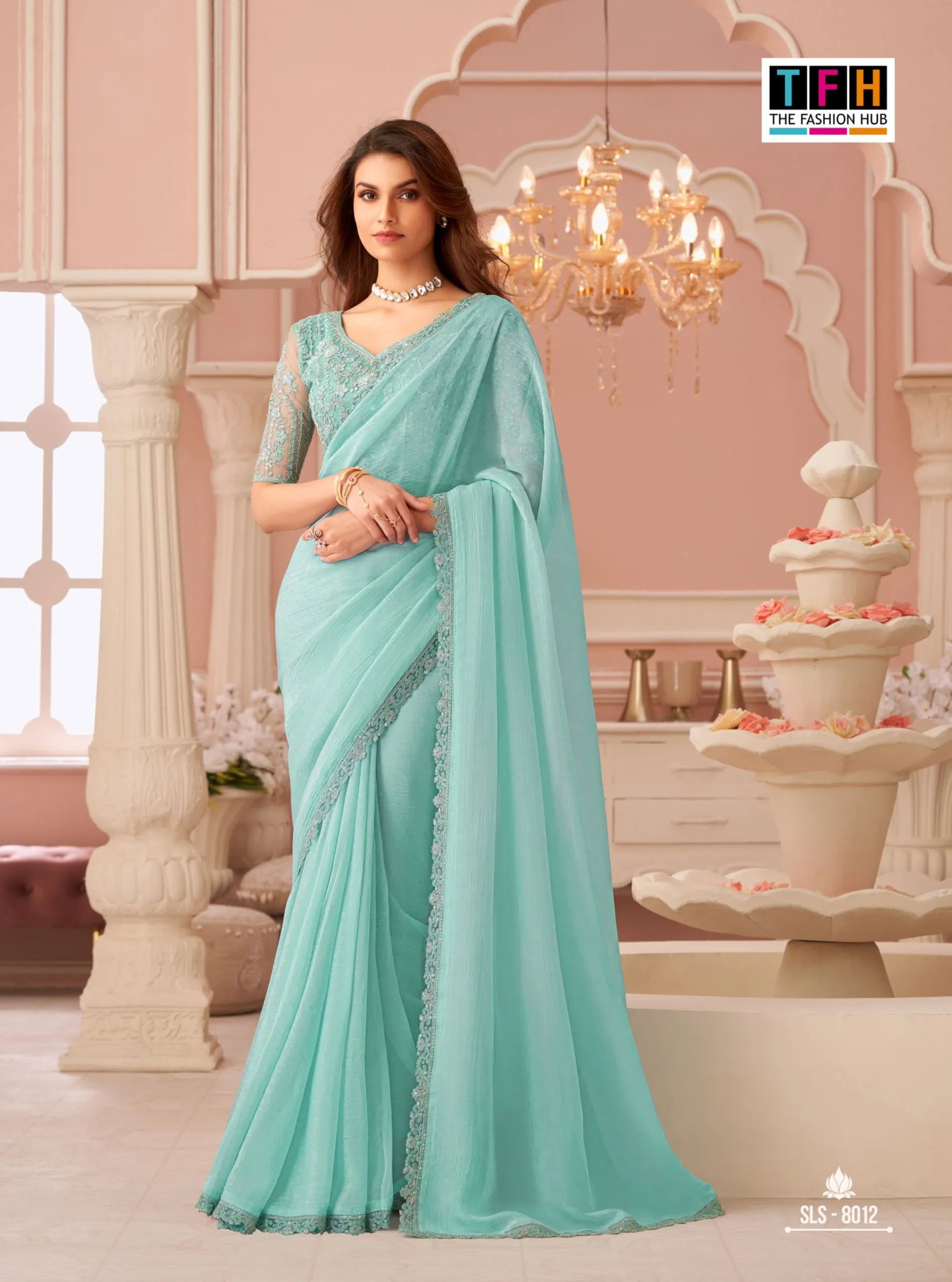 Shimmer Salsa Style Georgette Saree