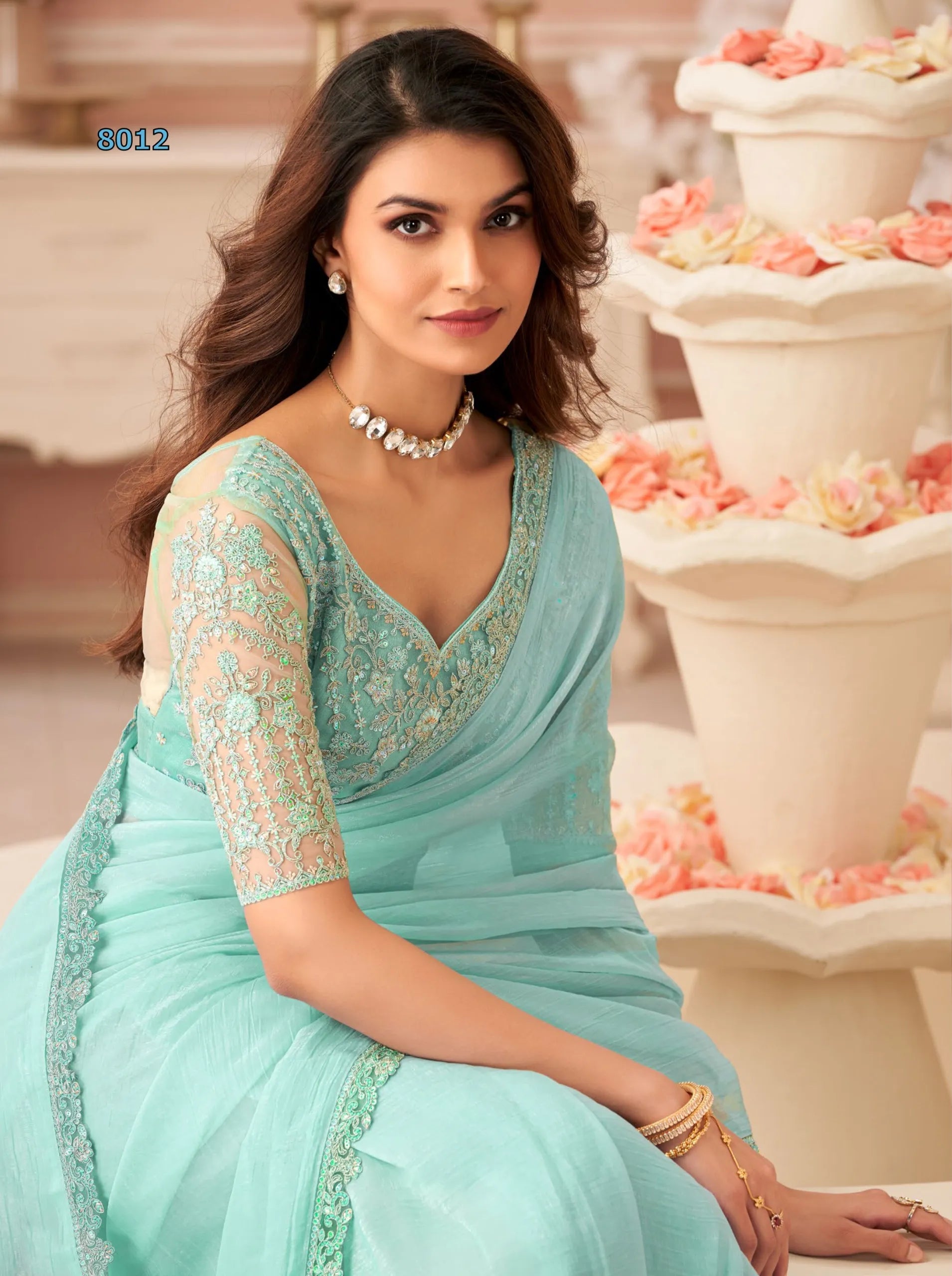 Shimmer Salsa Style Georgette Saree