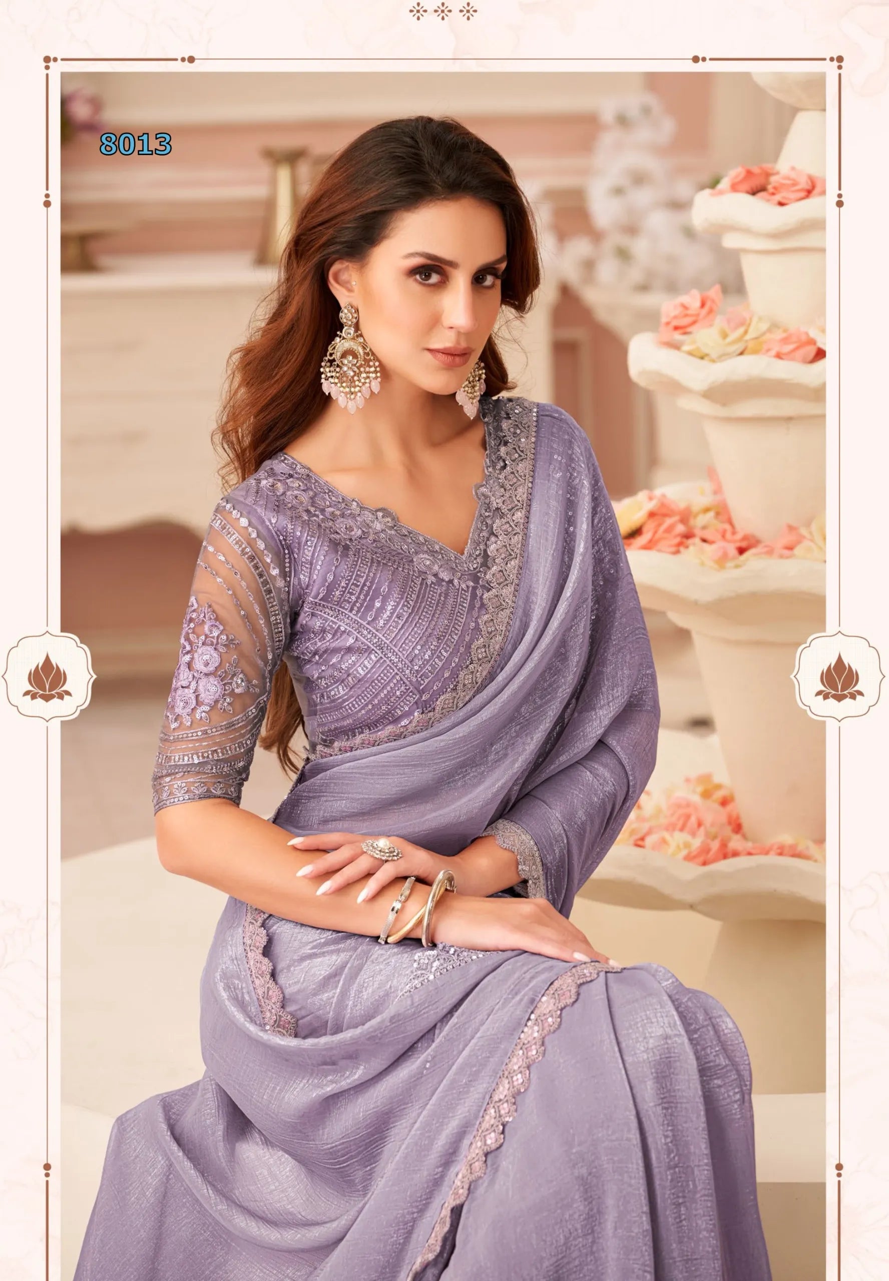 Shimmer Salsa Style Georgette Saree