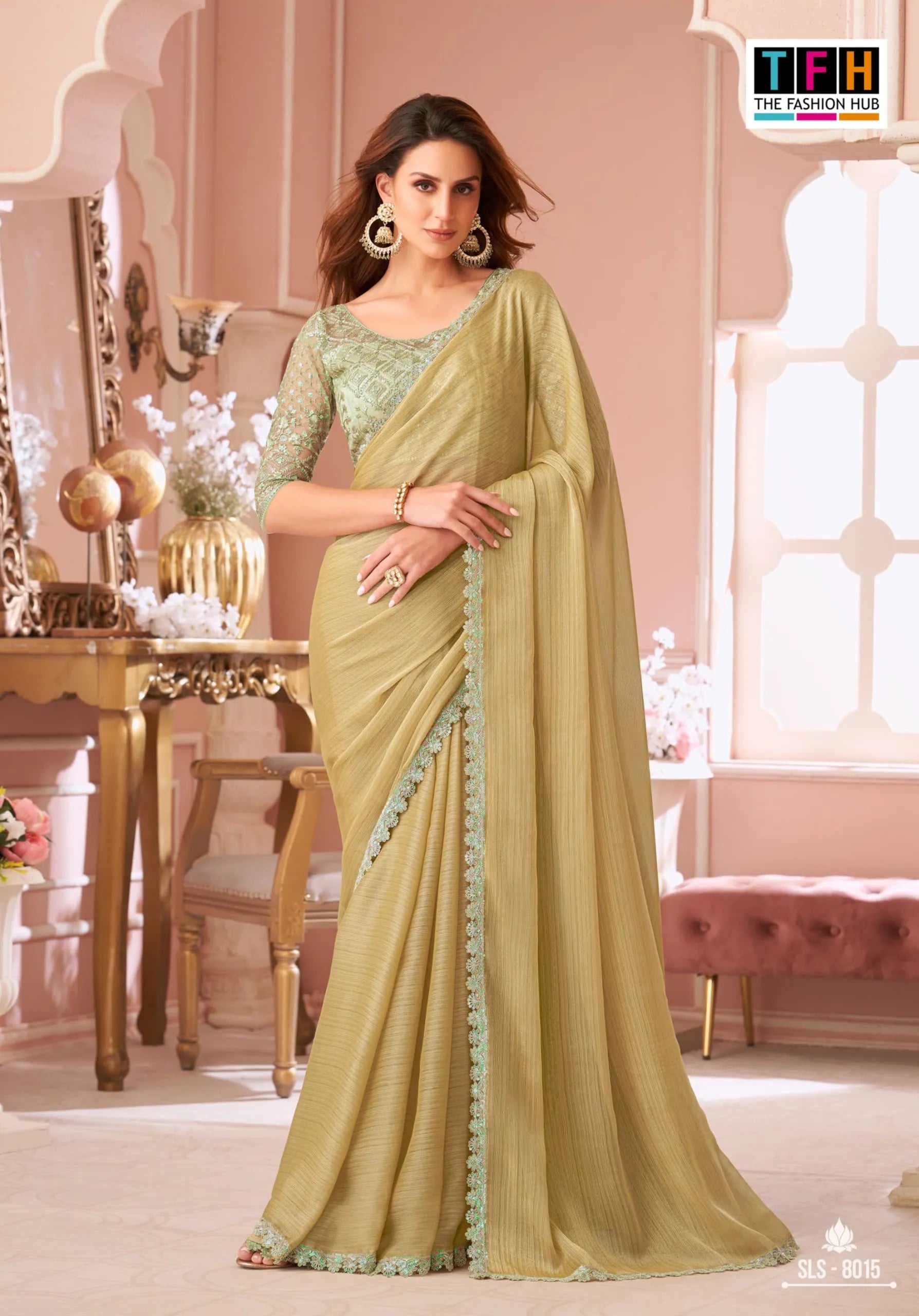 Shimmer Salsa Style Georgette Saree