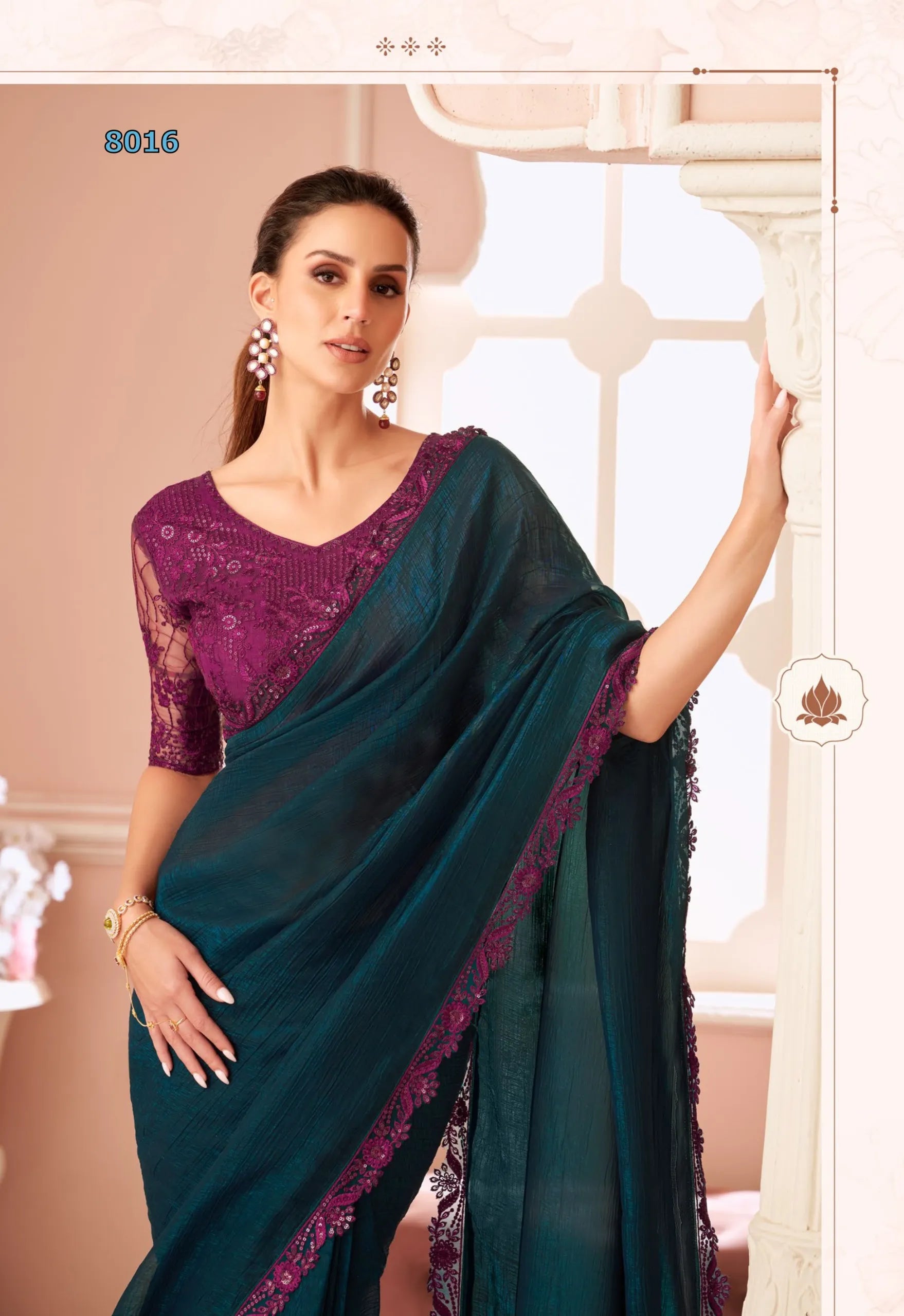 Shimmer Salsa Style Georgette Saree