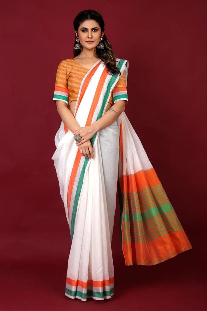 Independence Day Special Semi Cotton Saree