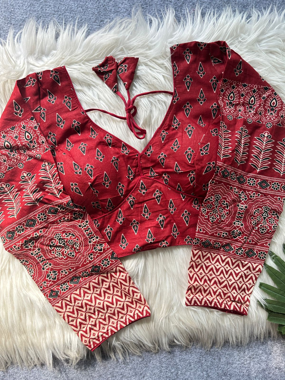 AJRAKH SABYASACHI INTRICATE ETHNIC PRINTS BLOUSE