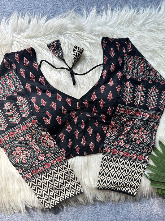 AJRAKH SABYASACHI INTRICATE ETHNIC PRINTS BLOUSE