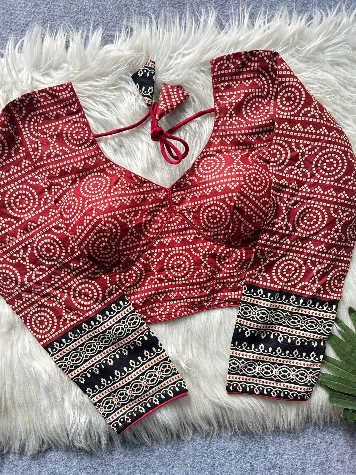 AJRAKH SABYASACHI BANDHEJ PRINT BLOUSE