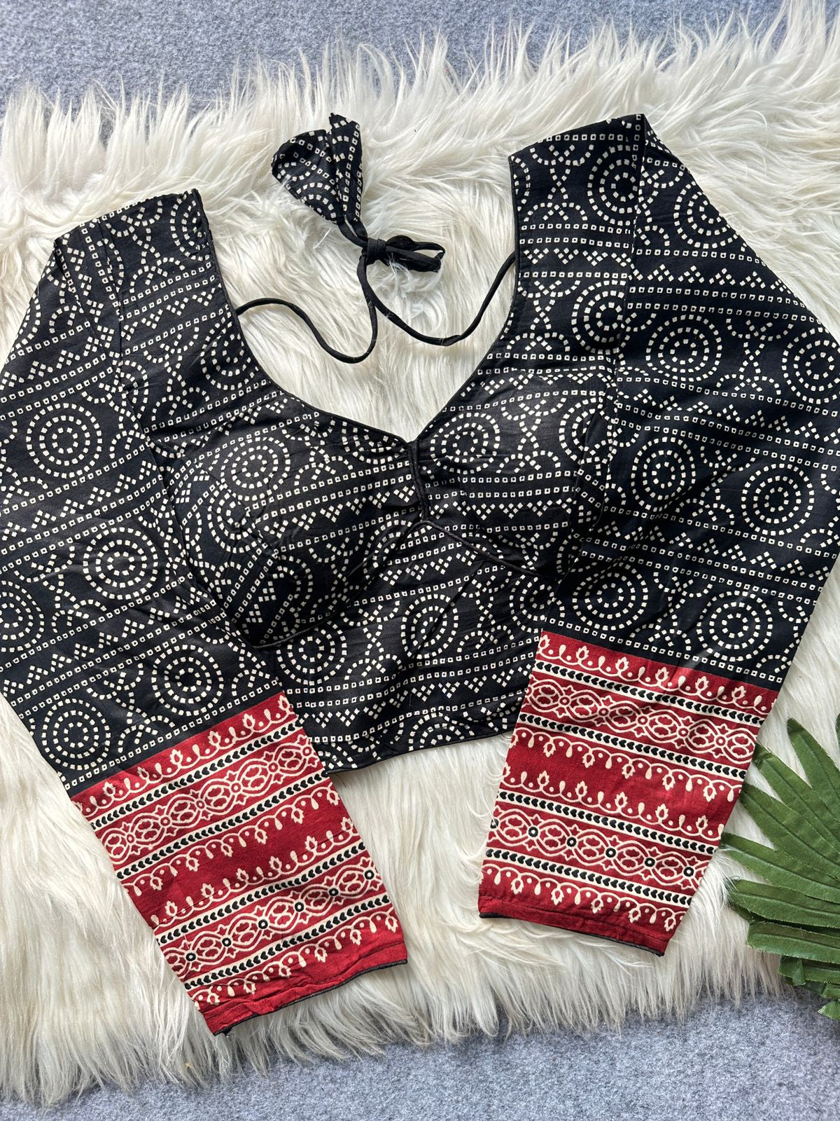 AJRAKH SABYASACHI BANDHEJ PRINT BLOUSE