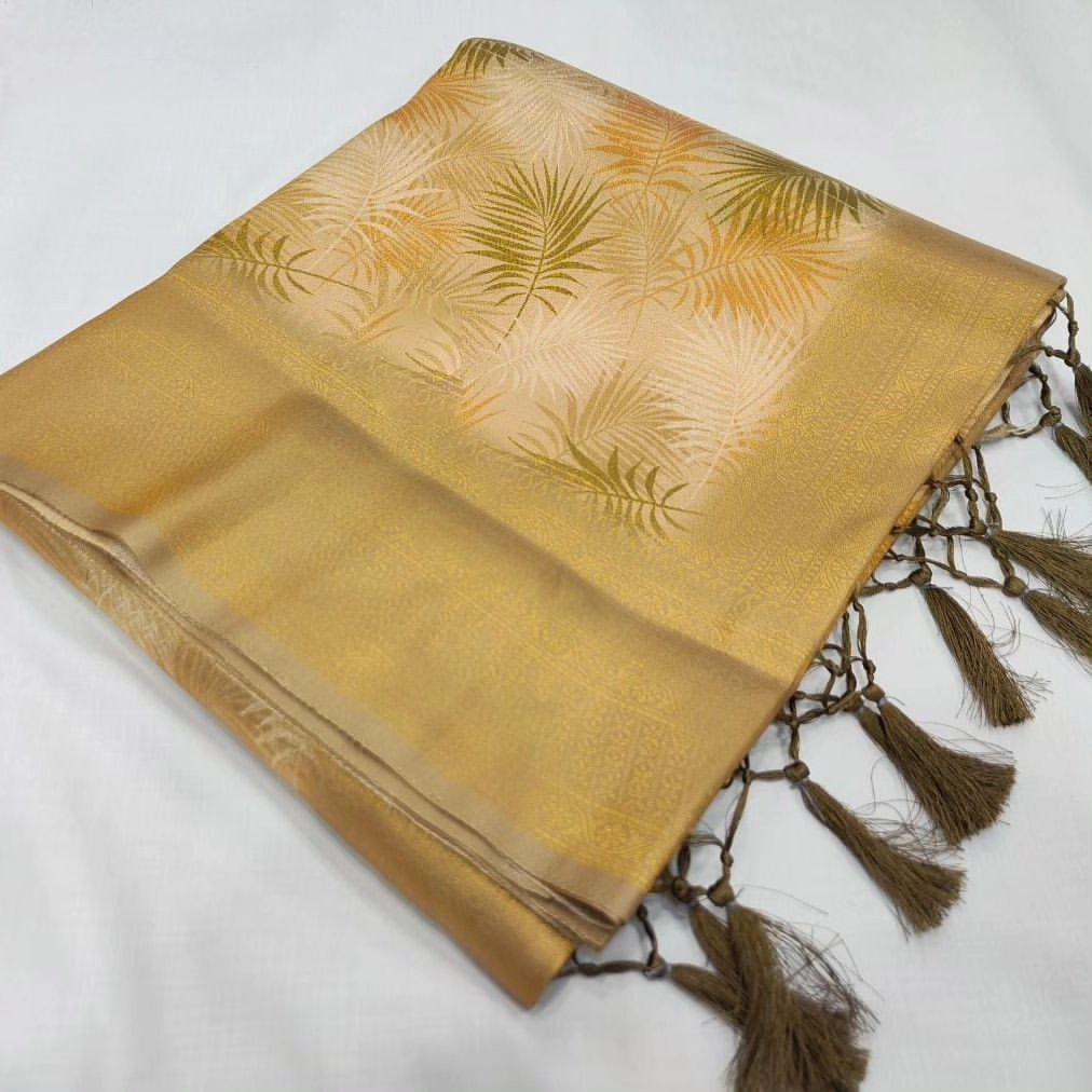 Subtle Digital Printed Saree In Lustrous Soft Silk | Premium Collection