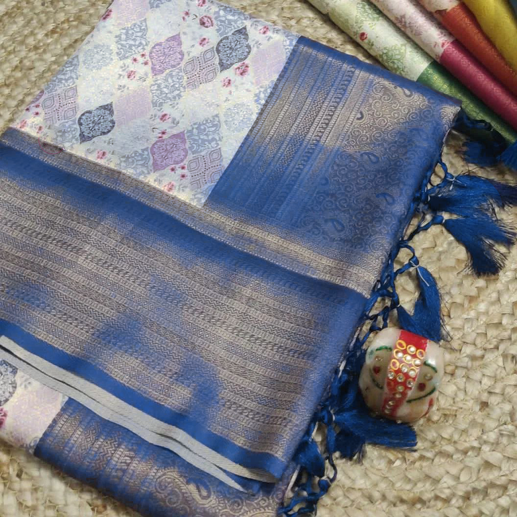 Digital Print Soft Silk Saree For Ethnic Occasions | Premium Collection