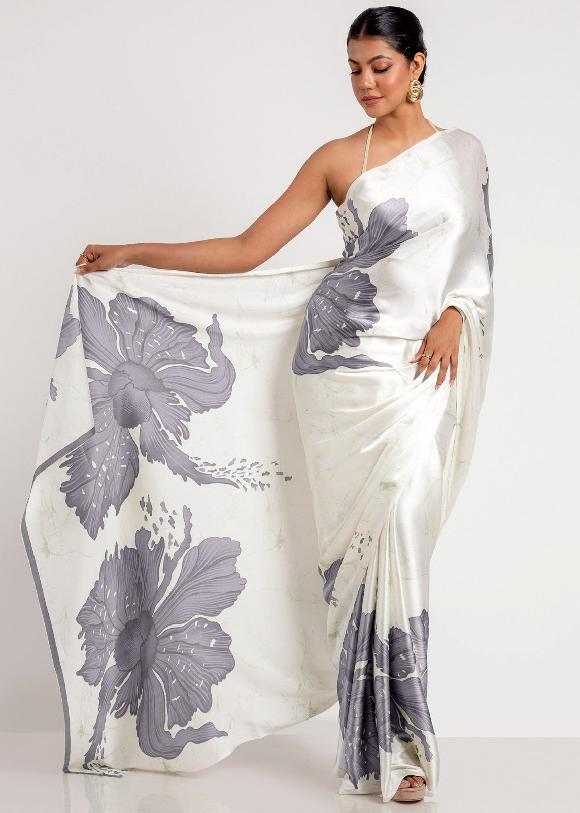 Flower Bloom Japan Satin Saree