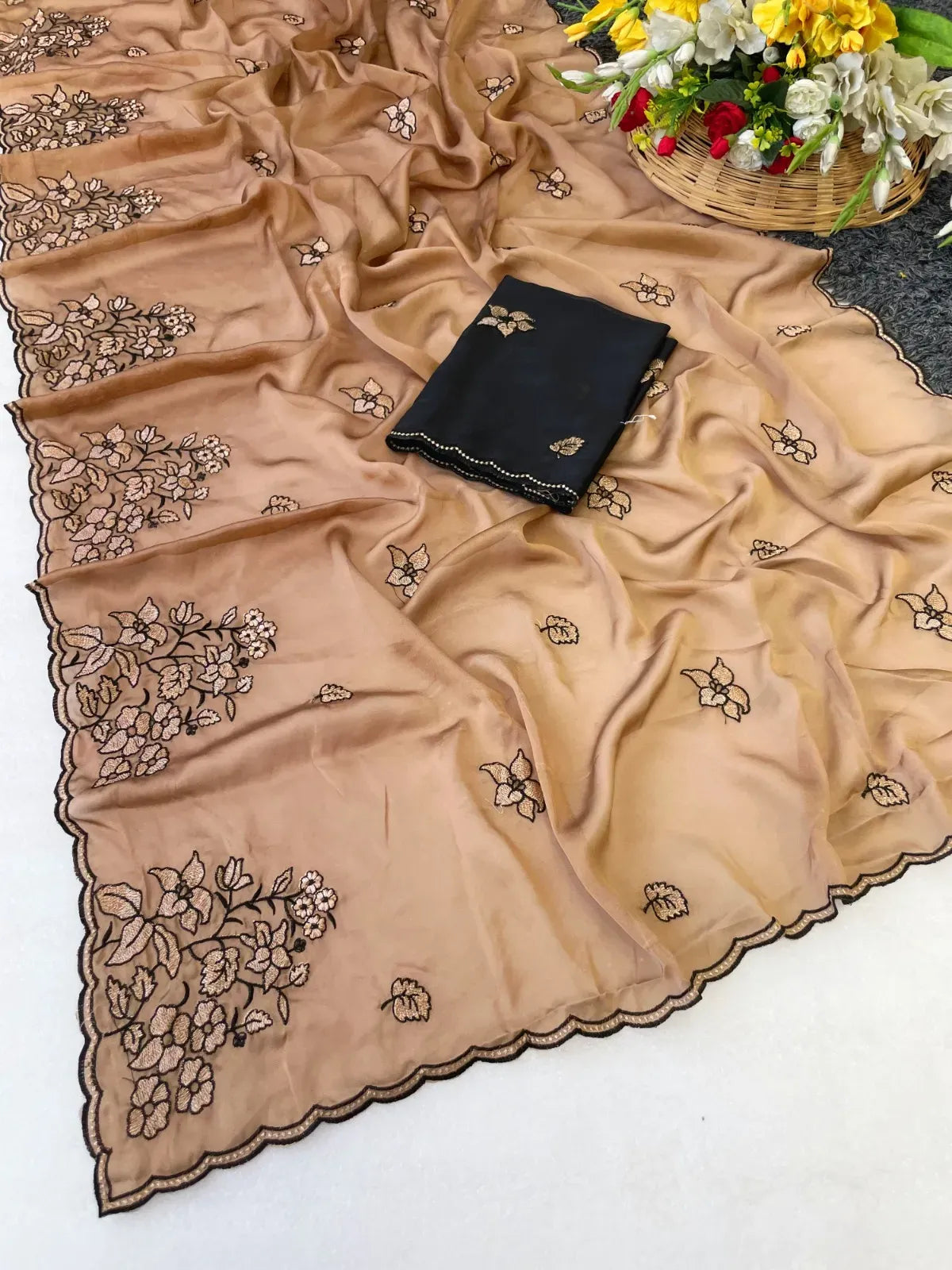 Rangoli Silk Floral Zari & Thread Work Saree with C Pallu