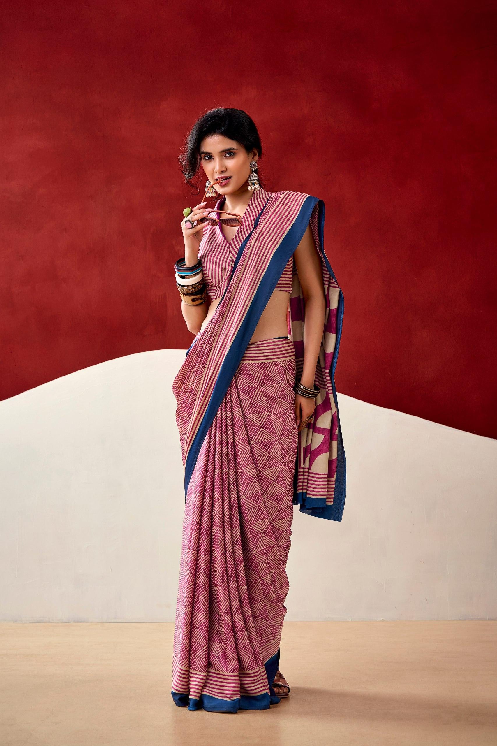 ELEGANT SATIN DIGITAL PRINT SAREE