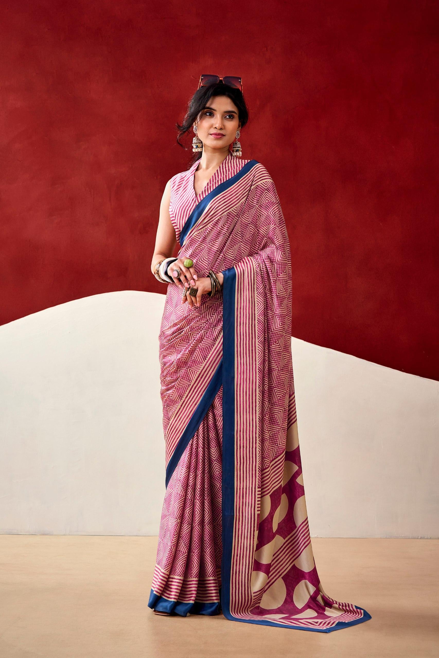 ELEGANT SATIN DIGITAL PRINT SAREE