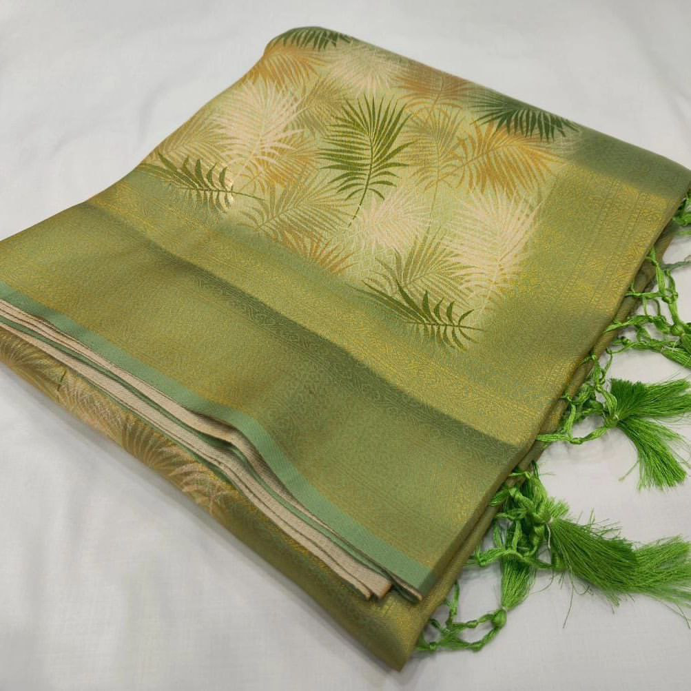 Soft Silk Saree With Vibrant Digital Printed Border | Premium Collection