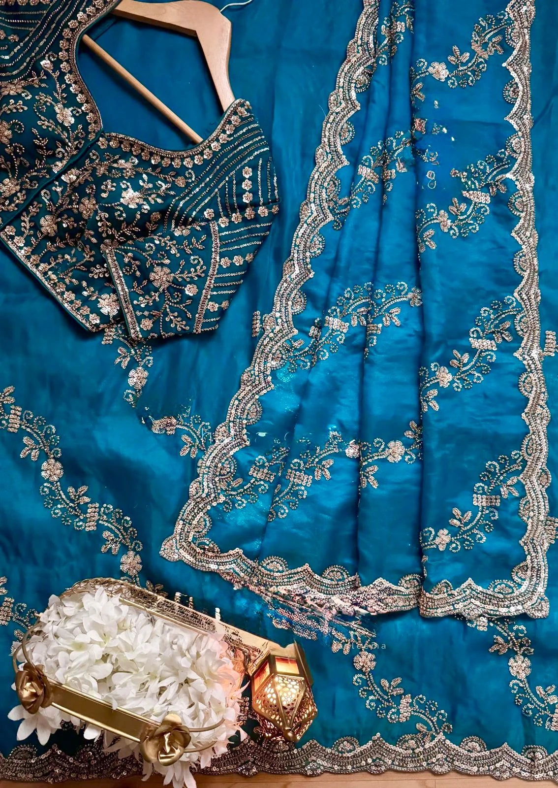 Fendy Silk Designer Saree with Heavy Bead & Sequin Work