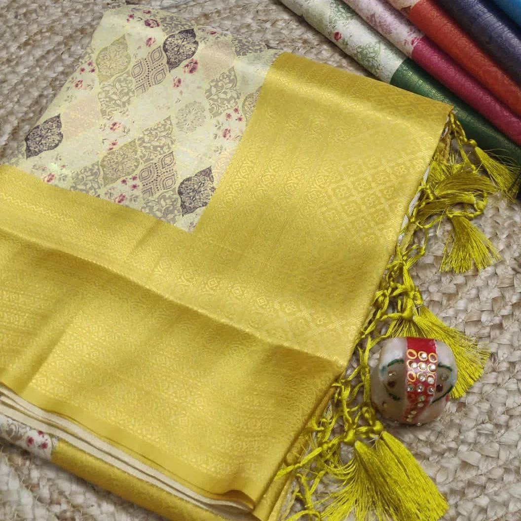 Premium Soft Silk Saree With Glam Digital Design | Premium Collection