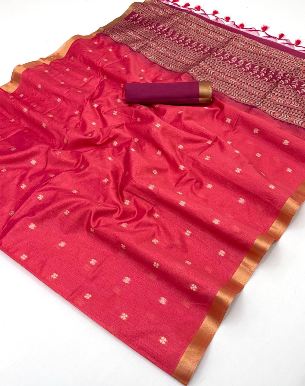 Kanoi Zardozi Rajtex Handloom Waving Silk Saree