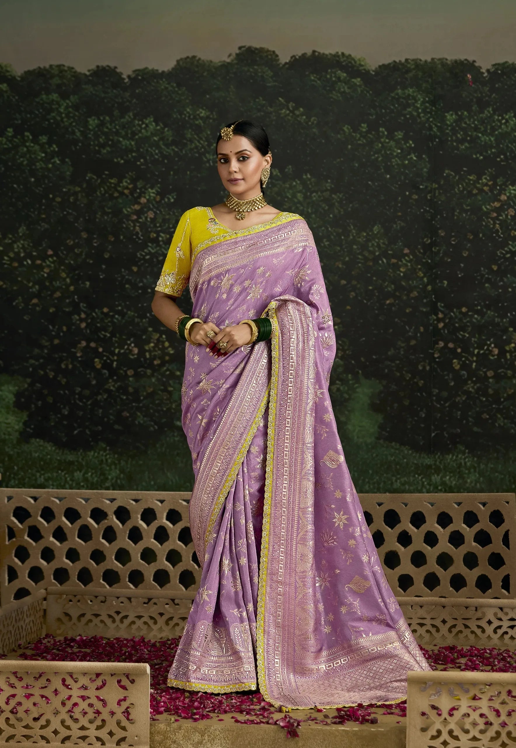 Lavender Reverie Pure Dola Silk Saree
