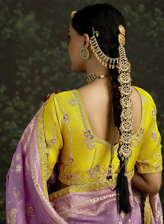 Lavender Reverie Pure Dola Silk Saree