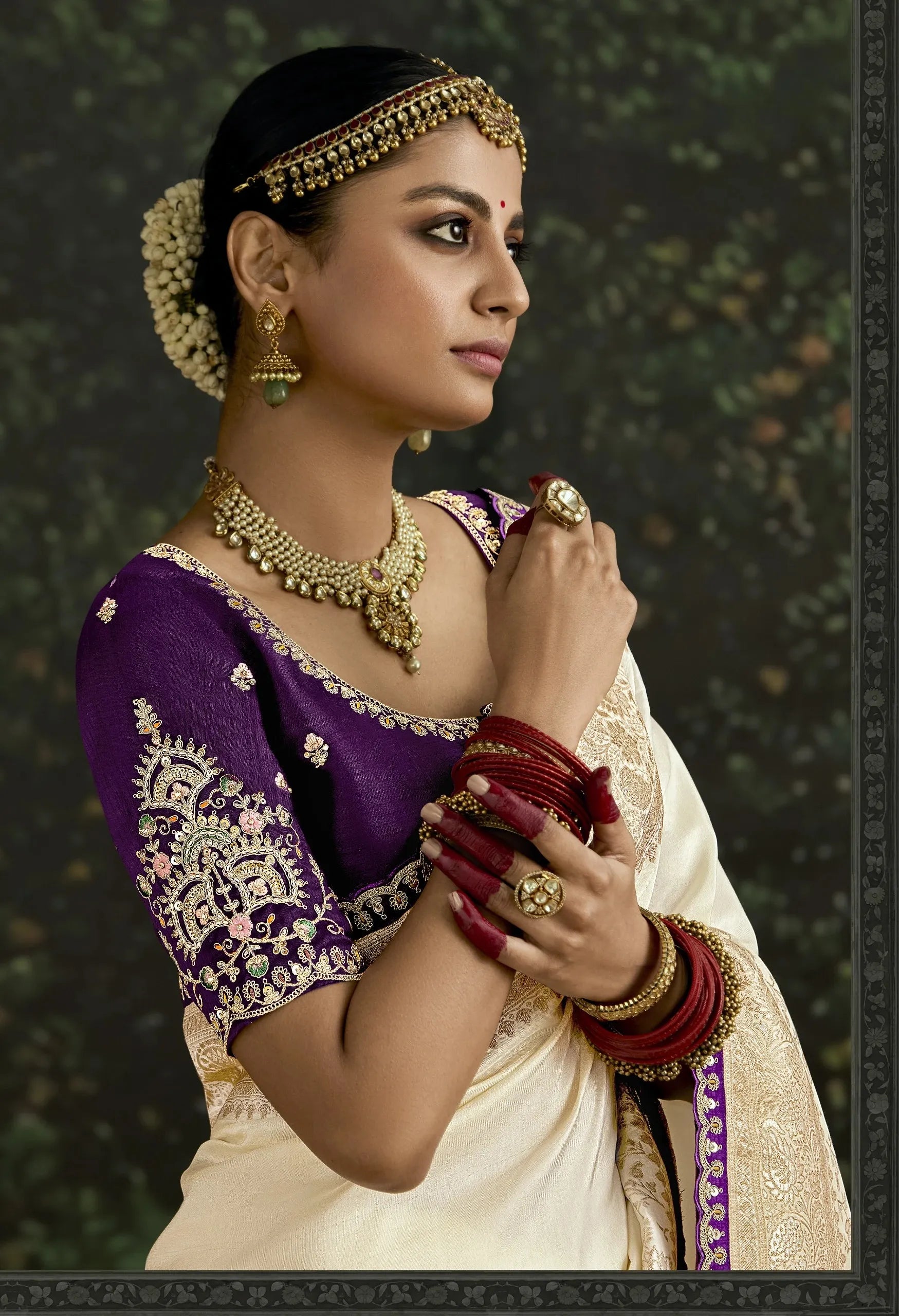 Ivory Grace Pure Dola Silk Saree
