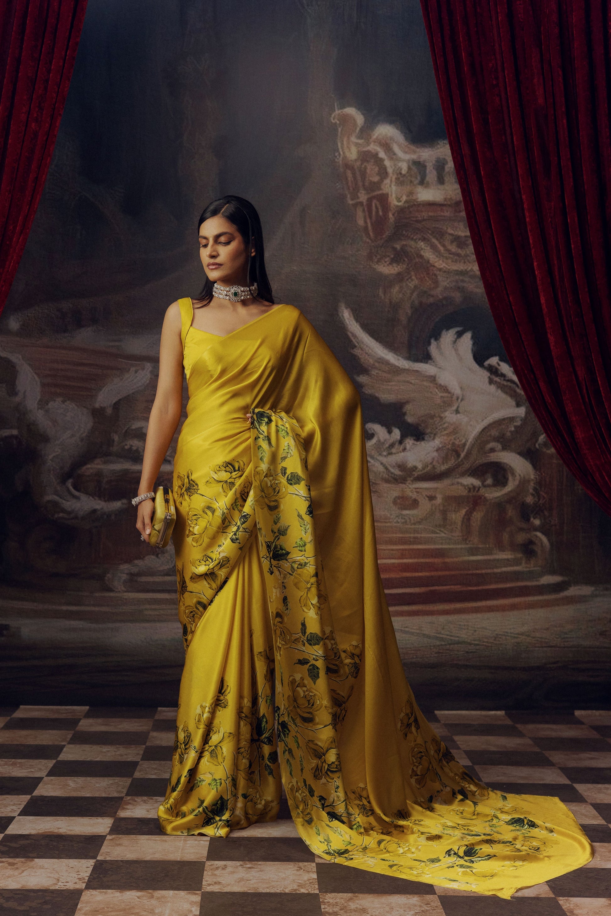 Buy Mira Canary Yellow Silk Saree Online at Studio 113 | Premium Collection