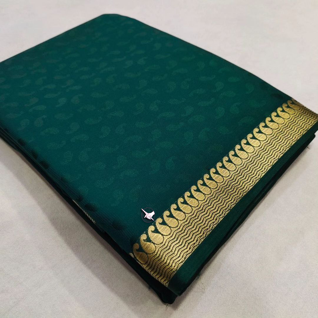 Authentic Pure Mysore Silk Saree With Weaving Highlights | Premium Collection