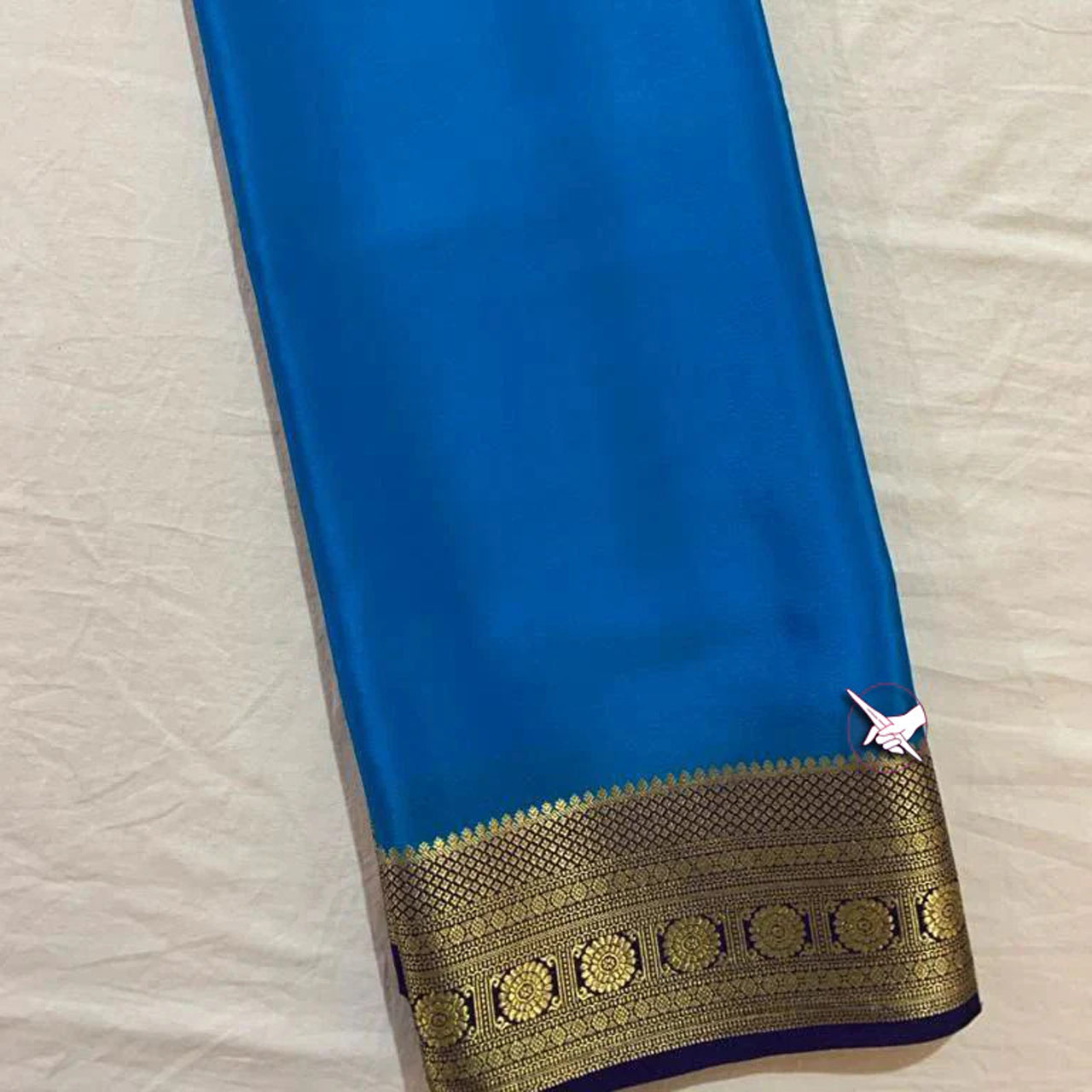 Captivating Teal Blue Mysore Crepe Silk Weaving Saree | Premium Collection