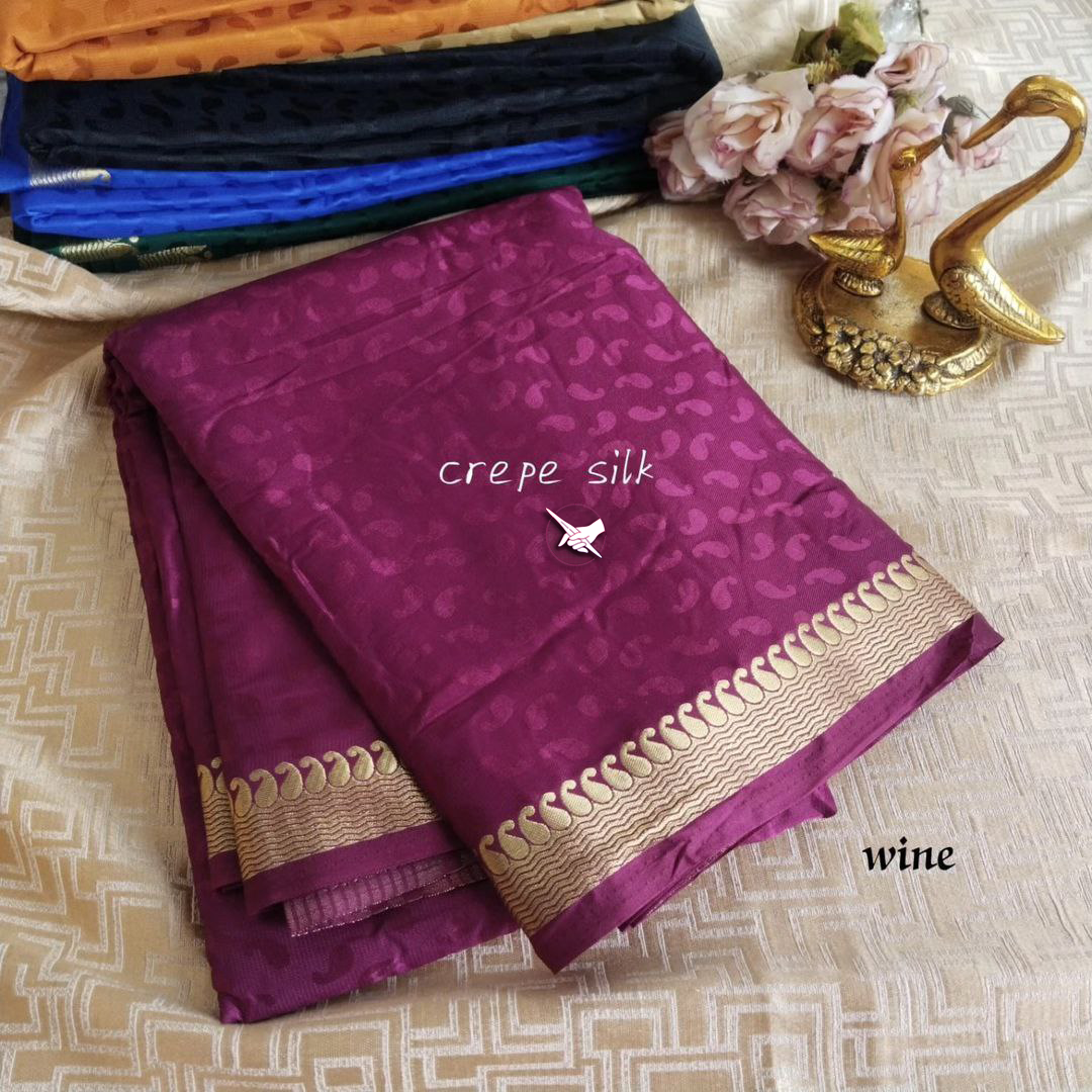 Classic Mysore Pure Silk Saree With Contrast Border Work | Premium Collection