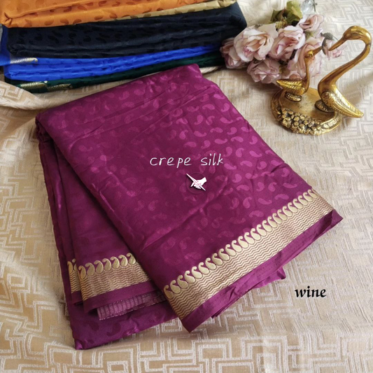 Classic Mysore Pure Silk Saree With Contrast Border Work | Premium Collection