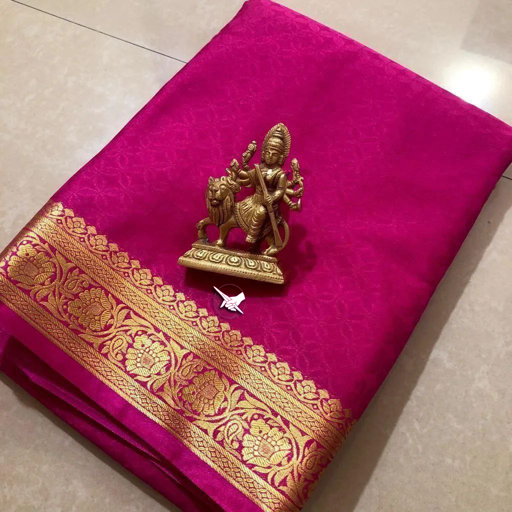 Lustrous Mysore Silk Saree With Graceful Plain Finish | Premium Collection
