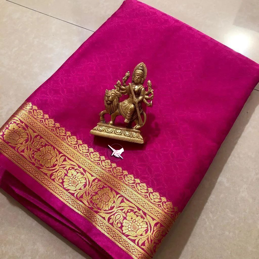 Lustrous Mysore Silk Saree With Graceful Plain Finish | Premium Collection