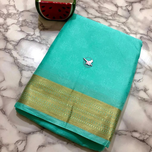 Puja Wear Mysore Silk Saree With Subtle Woven Border | Premium Collection