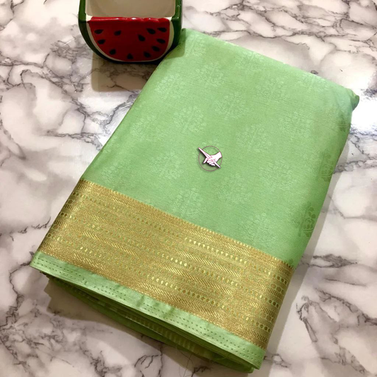 Single Shade Mysore Silk Saree With Intricate Weaving | Premium Collection