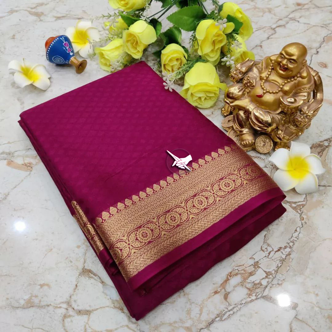 South Silk Saree Mysore Weave With Classic Border | Premium Collection