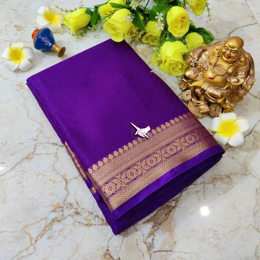 Monotone Pure Silk Saree With Fancy Border Weave | Premium Collection