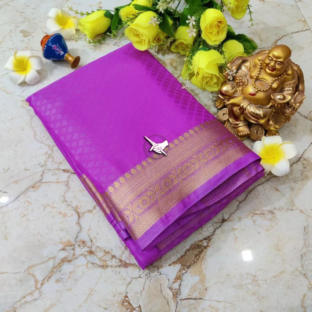 Rich Color Mysore Silk Saree With Royal Border | Premium Collection