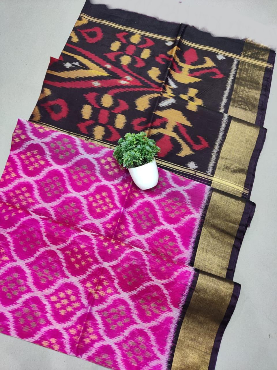 Pure Soft Silk Saree With Ethnic Pochampally Ikkat Weave | Premium Collection