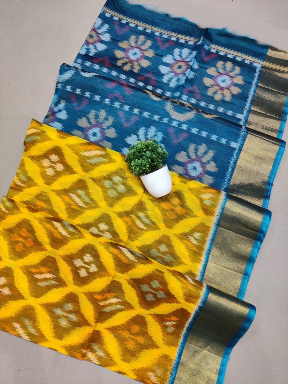 South Indian Traditional Ikkat Soft Silk Saree For Puja | Premium Collection