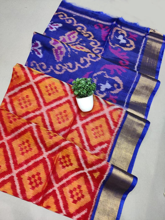 Premium Soft Silk Saree With Pochampally Ikat Print Design | Premium Collection