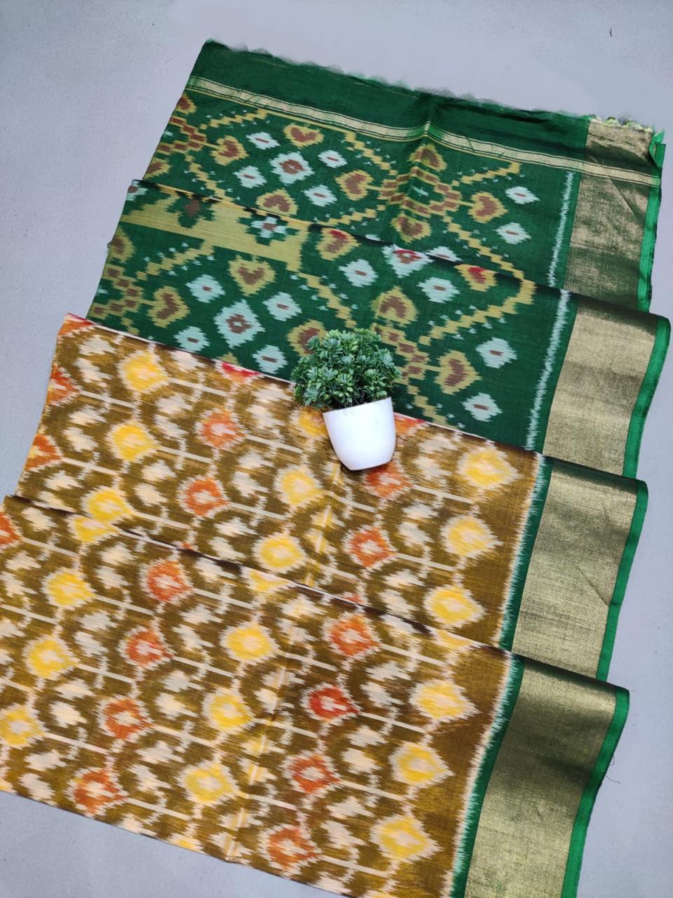 Authentic Pochampally Ikat Print Silk Saree Festive Edition | Premium Collection