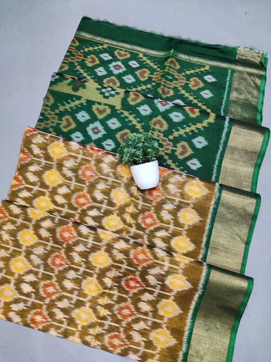 Authentic Pochampally Ikat Print Silk Saree Festive Edition | Premium Collection