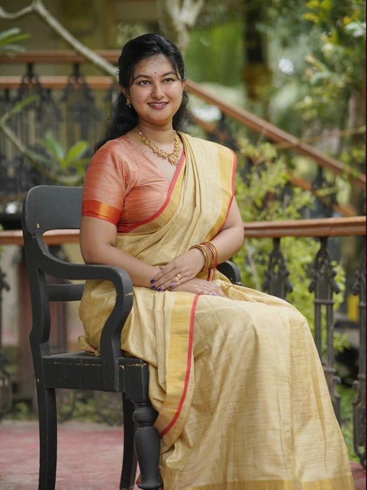 Pure Cotton Soft Silk Saree with Matching Blouse