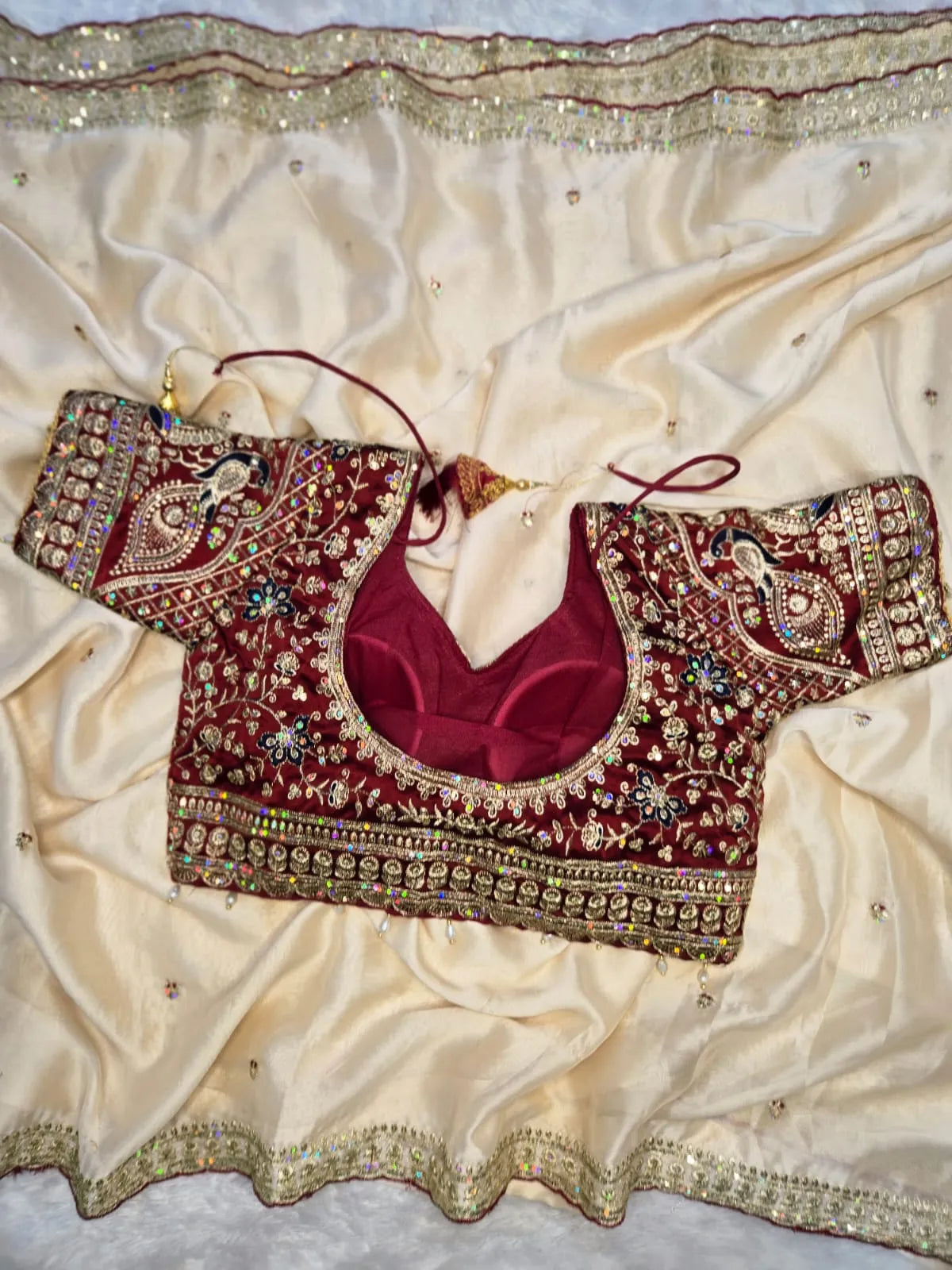 Premium Soft Rangoli Silk Saree with Multi-Sequin Embroidery & Designer C Pallu