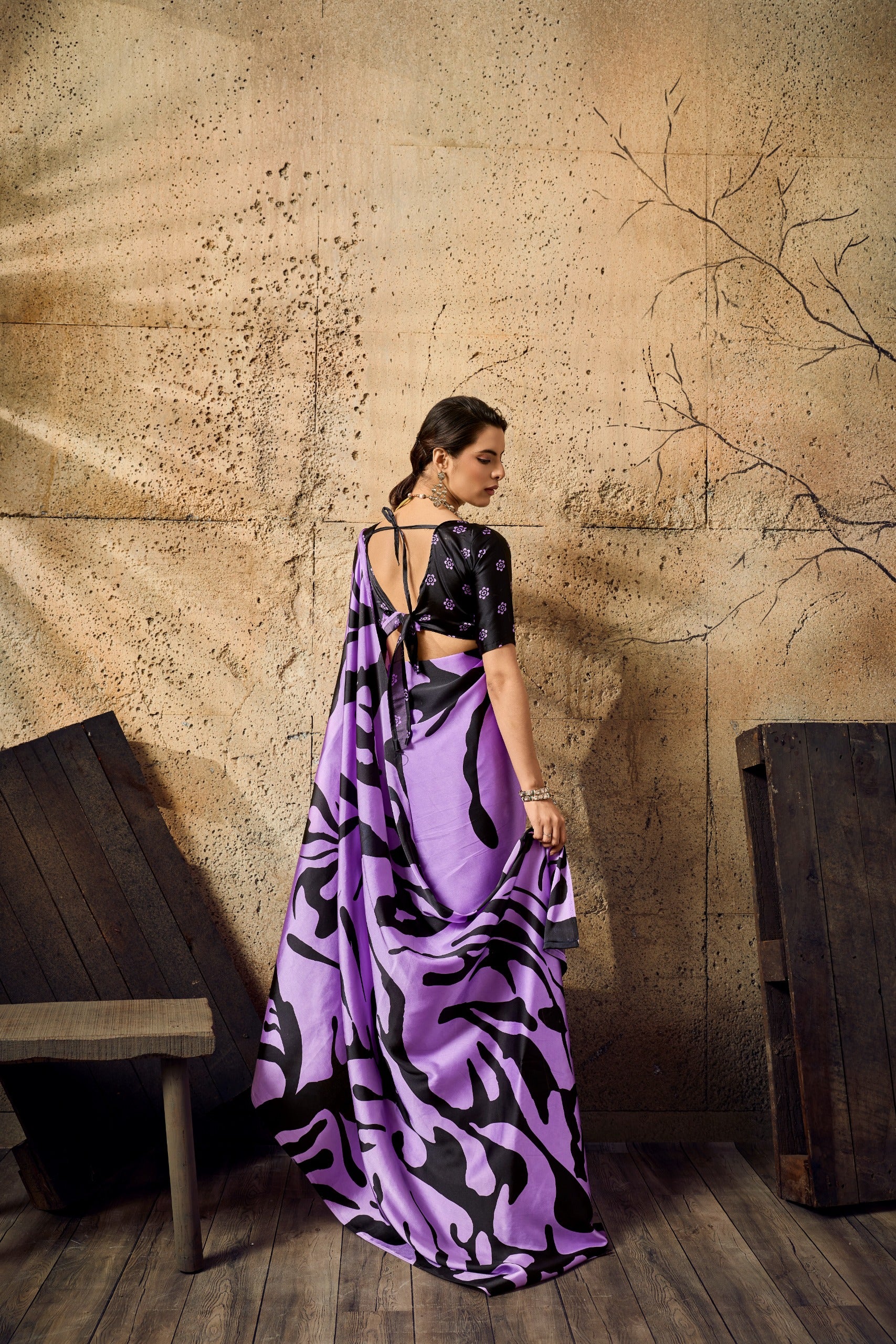 Pure Ajrakh Modal Satin Print Saree