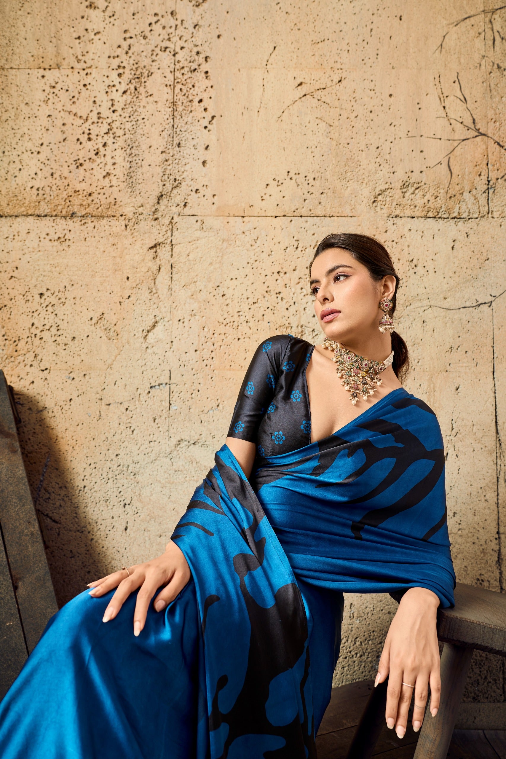 Pure Ajrakh Modal Satin Print Saree