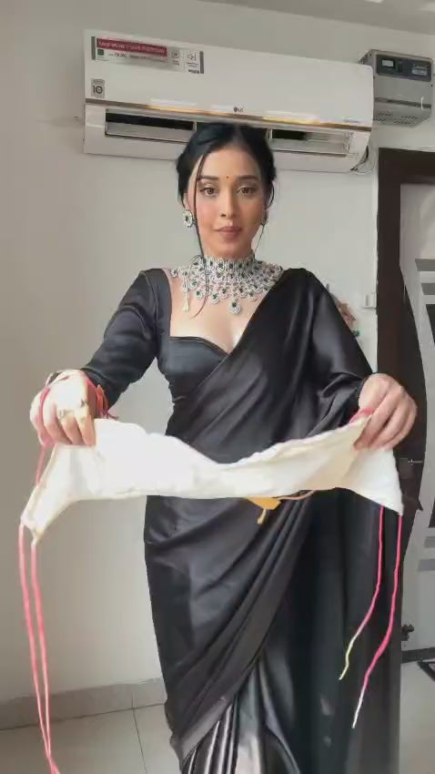 Pure White, Pink & Orange Ombre Soft Georgette Bandhani Digital Print Ready To Wear Saree