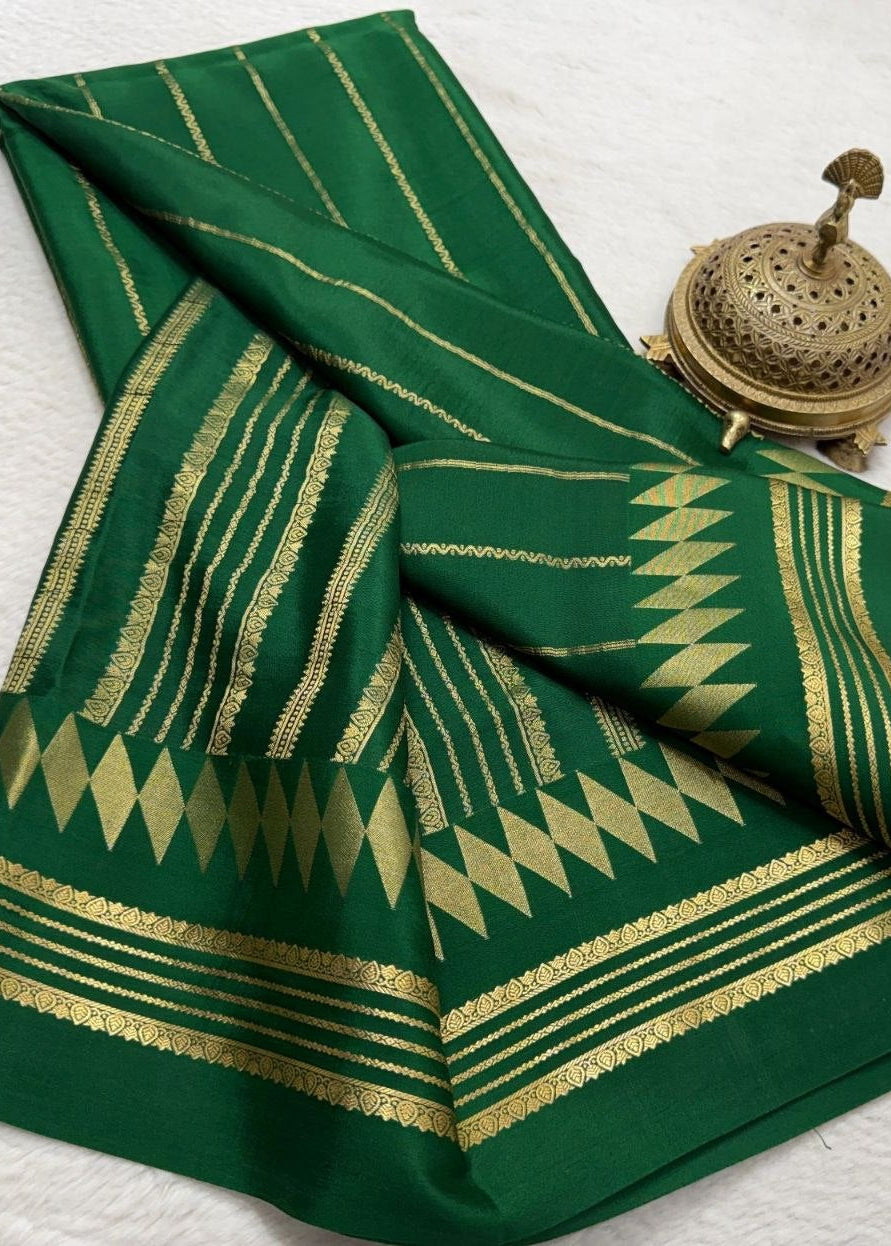 Golden Zari Soft Silk Festive Saree