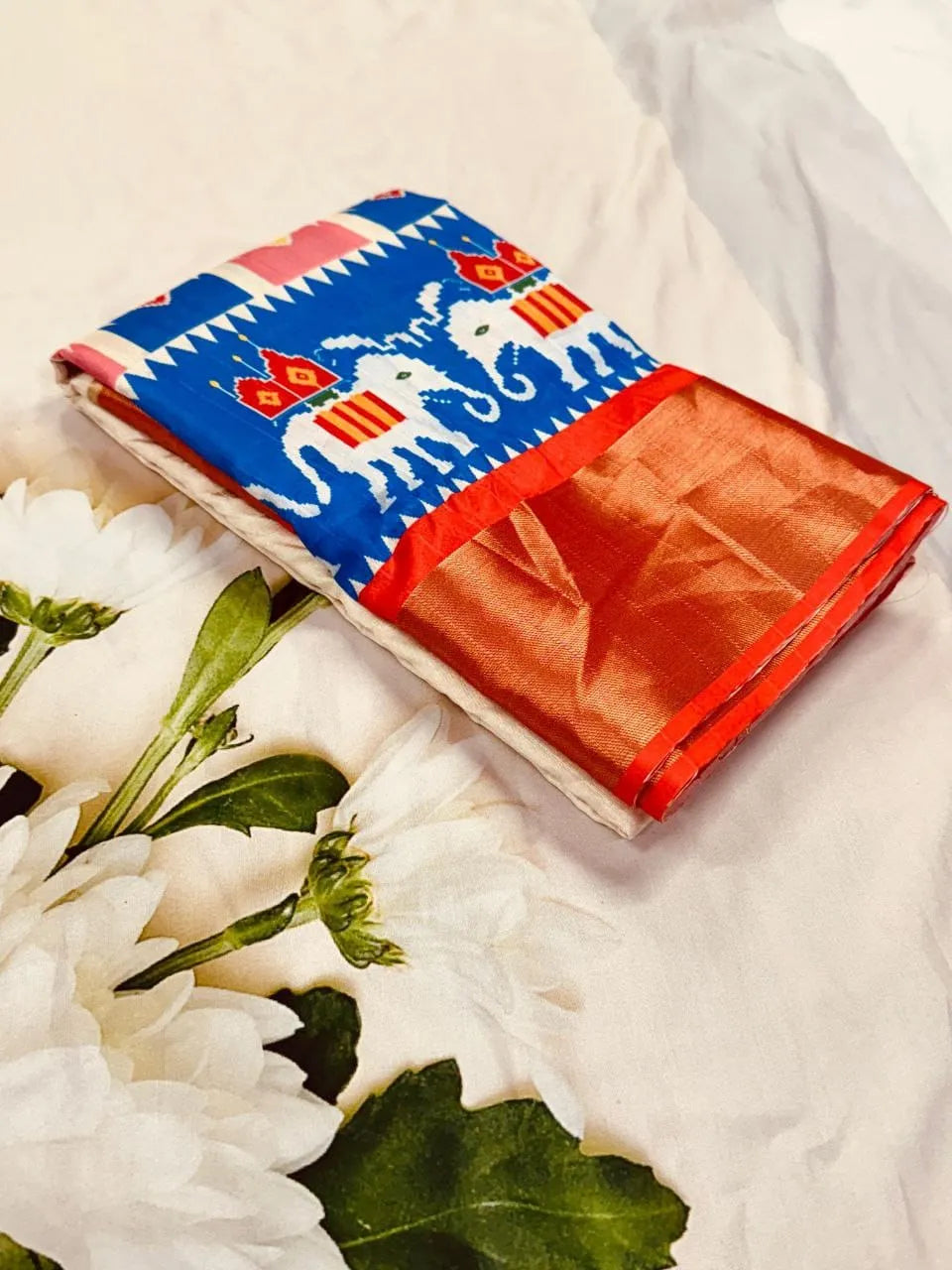 Semi Crepe Kalamkari Printed Mysore Silk Saree