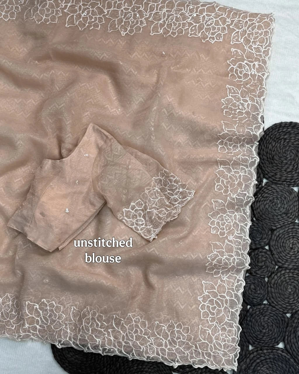Shreya Glass Shimmer Saree with Heavy Thread & Sequin Embroidery